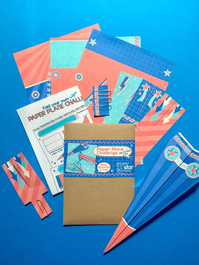 Origami Paper Plane Challenge Kit: STEM Craft Project