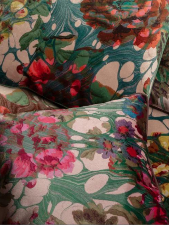 floral handmade velvet cushion