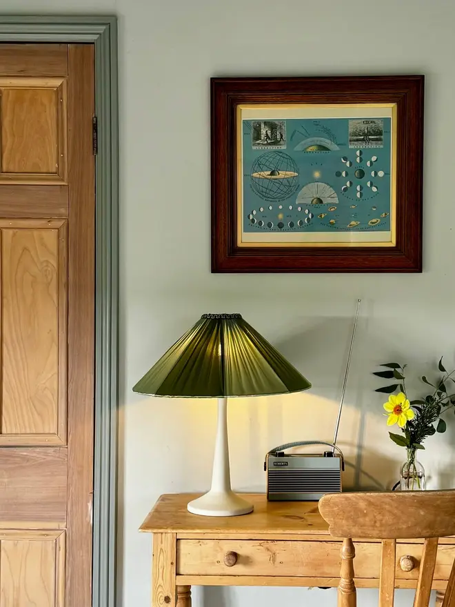 The Stripy Shade - Olive & Pistachio Pleated Lampshade