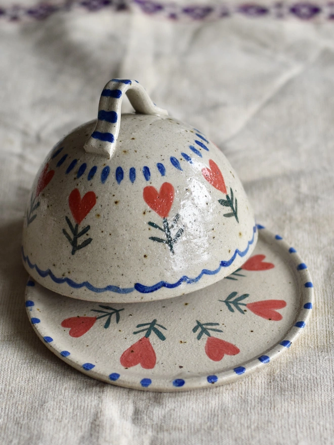 ceramic heart butter dish