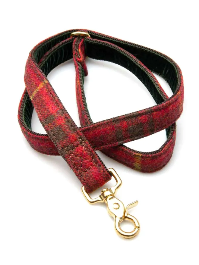 Chilli Check House Tweed Dog Collar