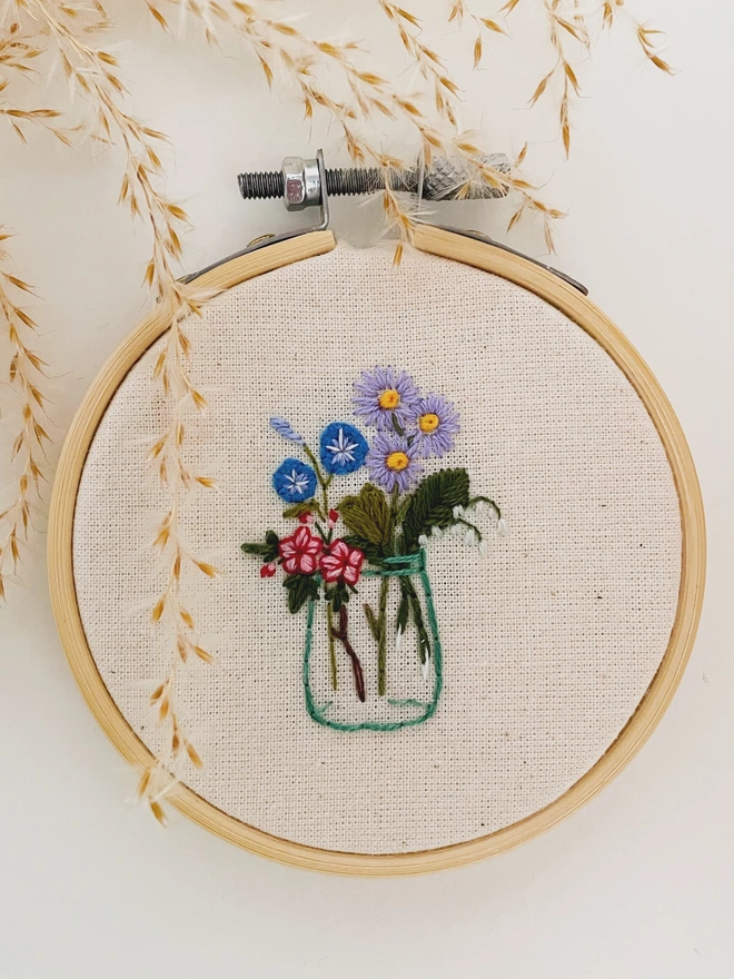 Miniature embroidered bouquet