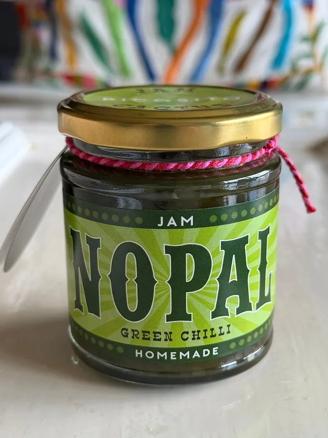 'Nopal' Jam Jar (Set Of 1-4 Jars), a jam jar sitting on a kitchen counter. 