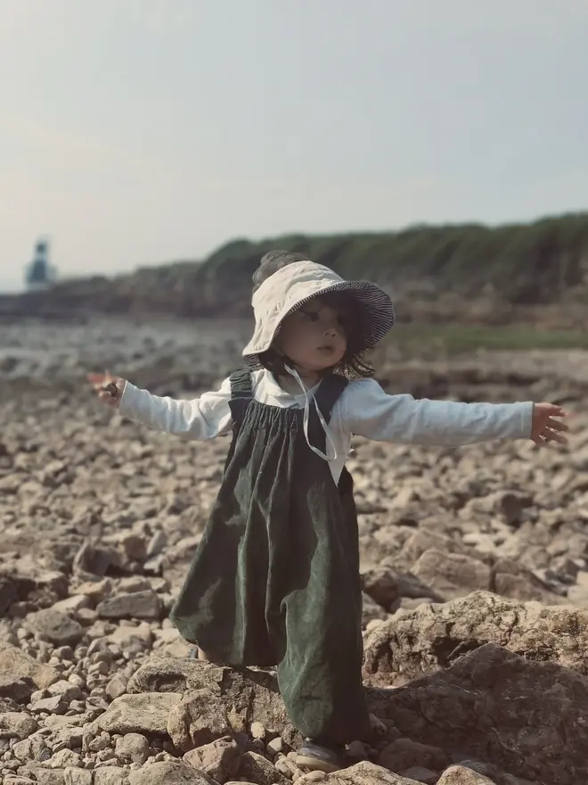 Kids' Organic Cotton Corduroy Dungarees Hero Image