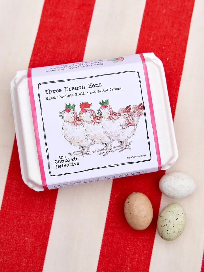 Three french hens chocolate eggs