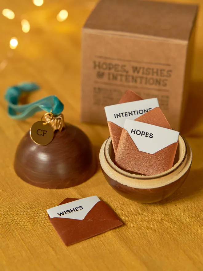 Personalised hopes wishes and intentions bauble