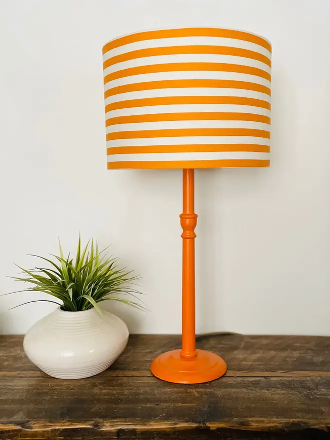 Striped Tula Lampshade with gold lining