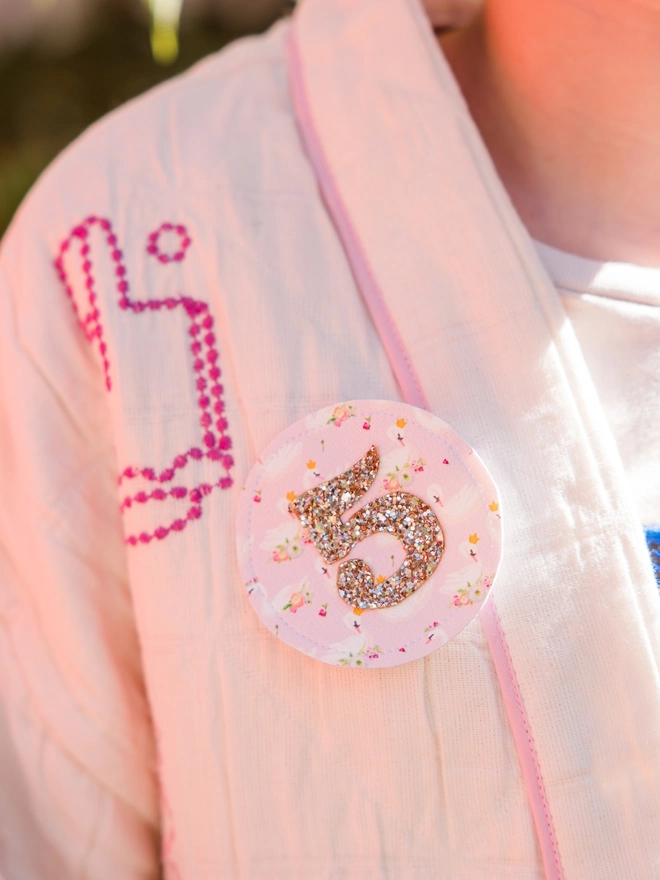 Princess Swan Theme Birthday Badge