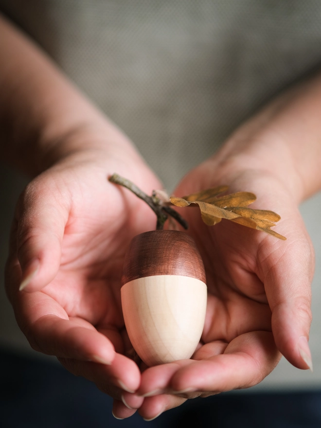 Thanks for helping me grow wooden acorn teacher gift