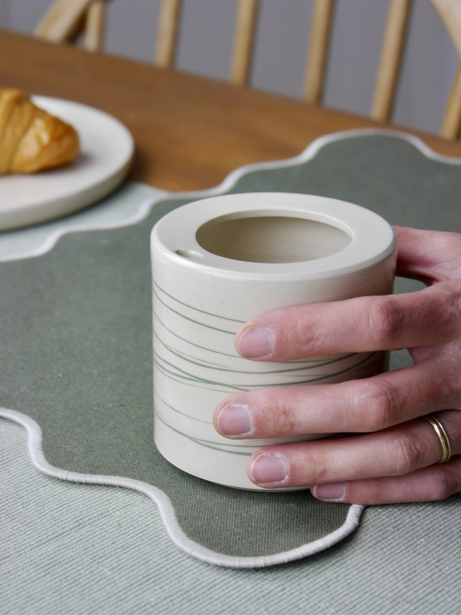ceramic takeout coffee cup