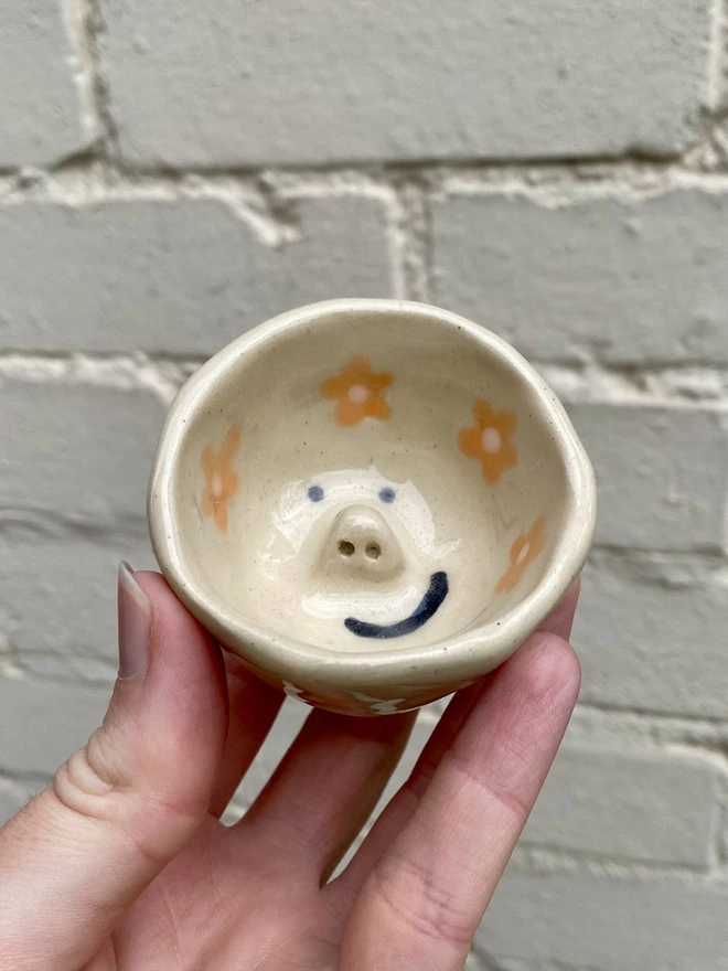 orange flower trinket bowl