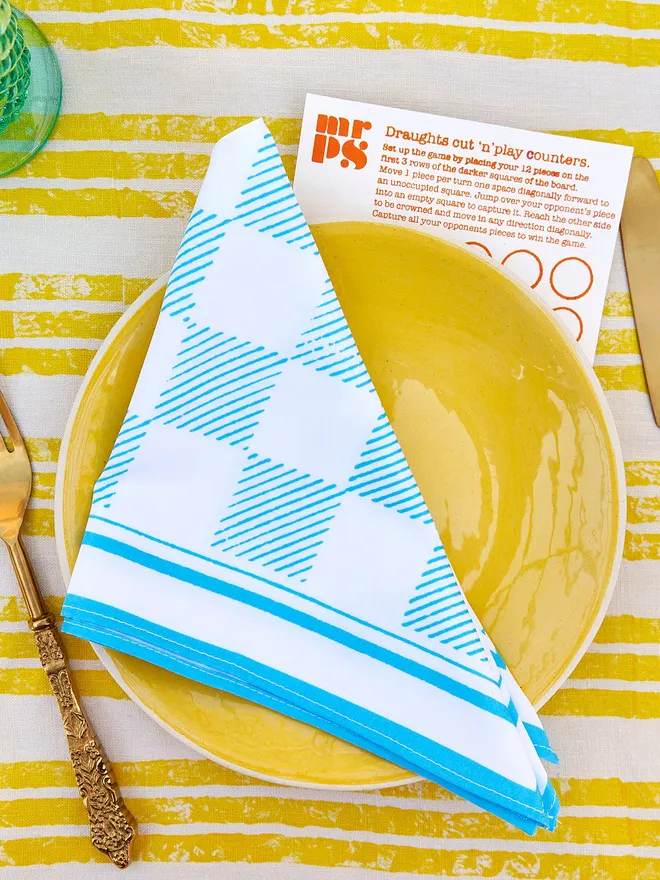 Checkerboard Board Game Printed Handkerchief