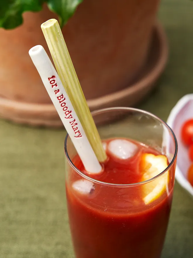 Bloody Mary Ceramic Drinking Straw