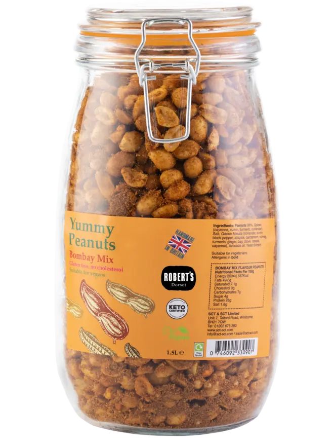 Yummy Peanuts Glass Jar