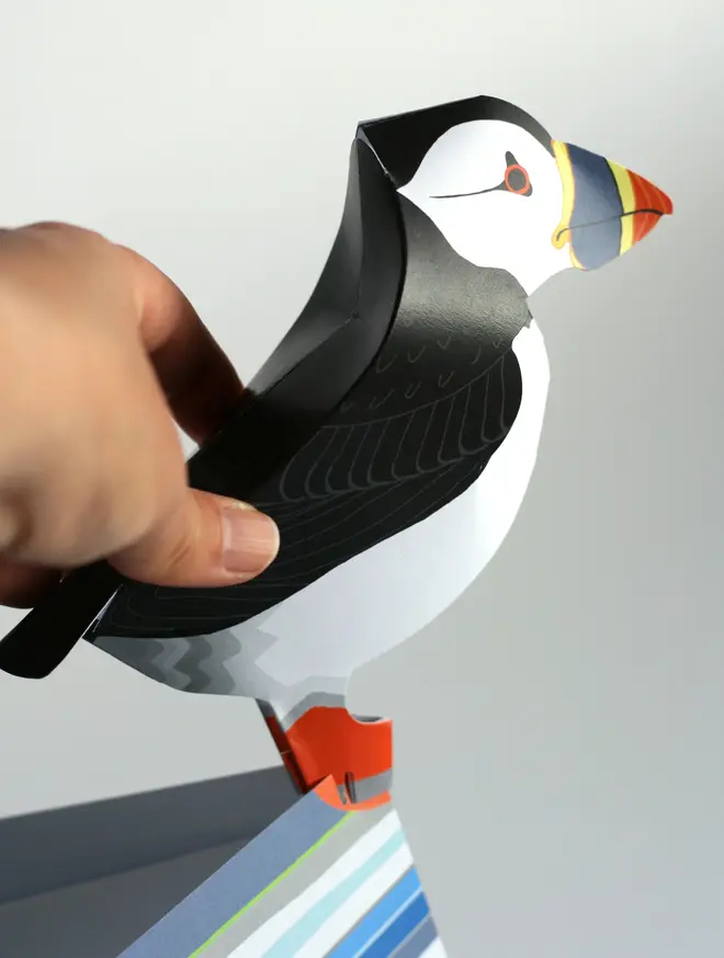 3d puffin pop out card