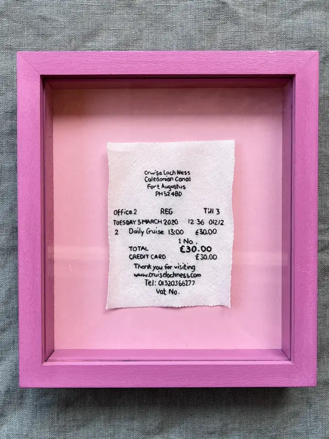 loch ness embroidered receipt artwork