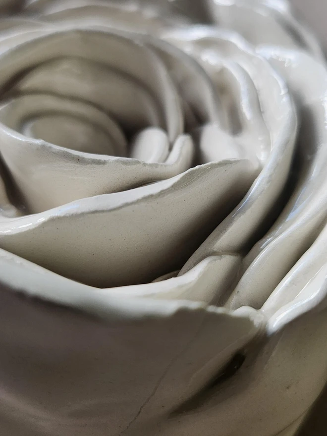 white ceramic rose flower for wall pottery art gift ideas anniversary wedding 