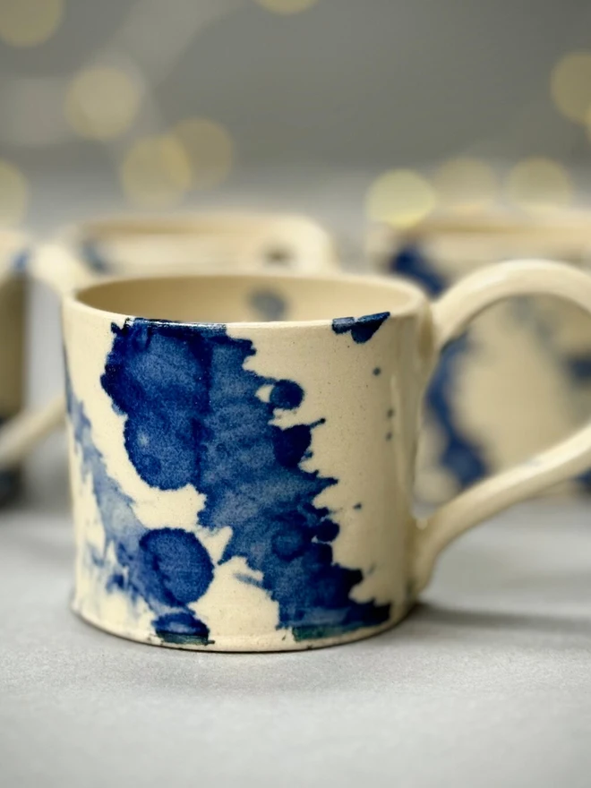 Cobalt Blue Splatter Espresso Cups