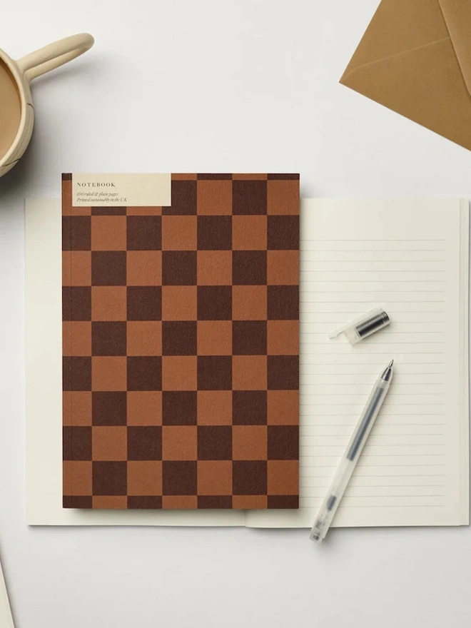  Brown Checkerboard Notebook