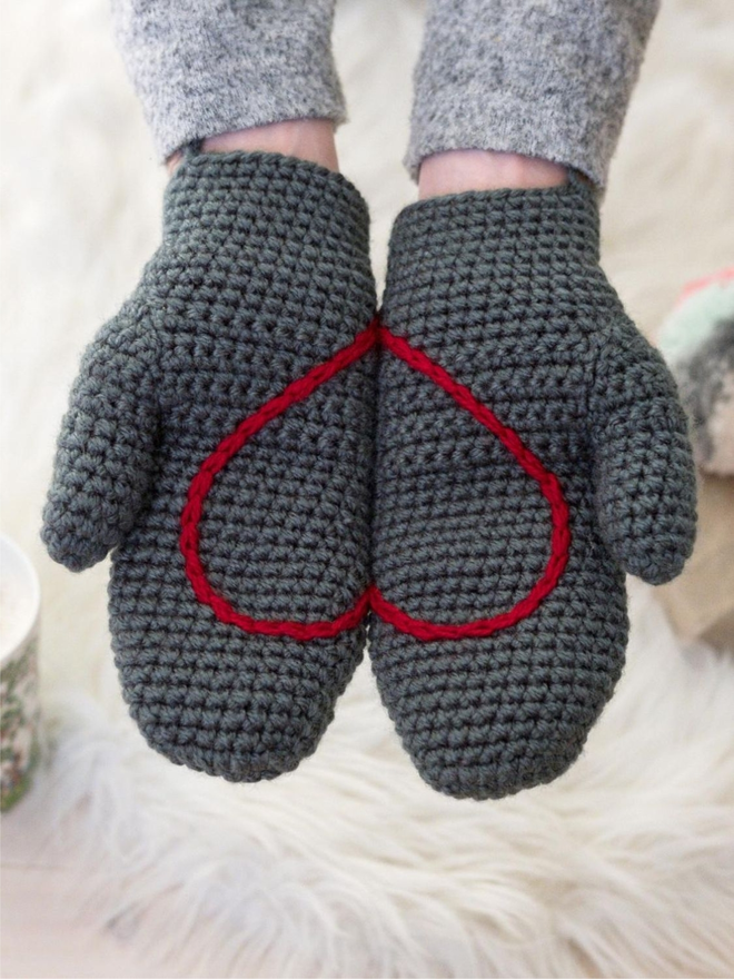 Hidden Heart Mittens For Children