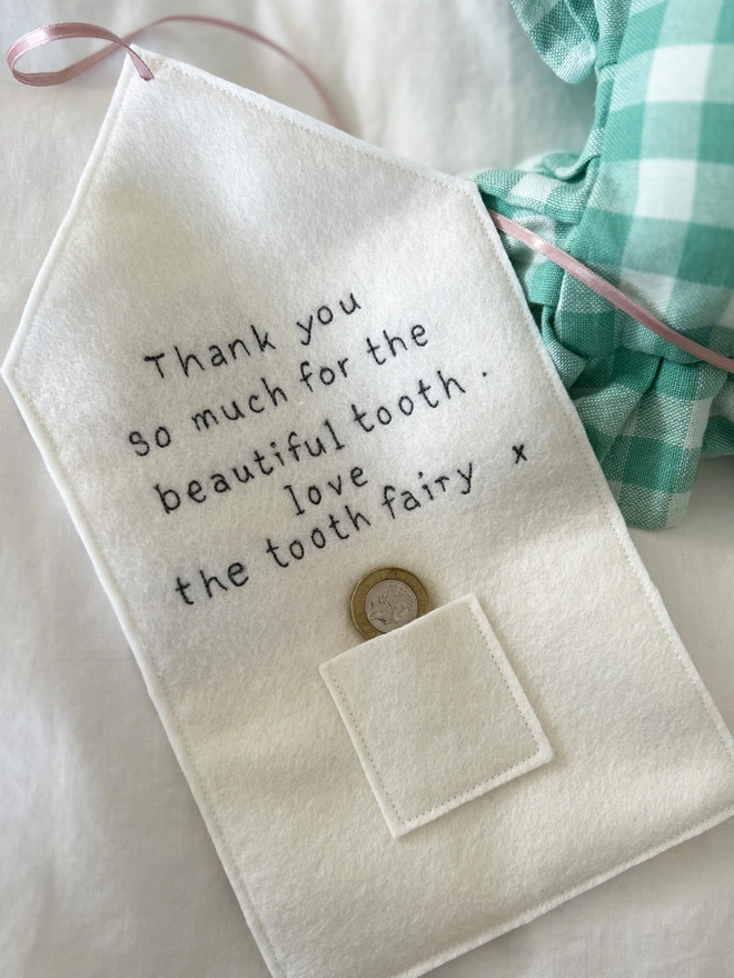 Embroidered Personalised Tooth Fairy Letter