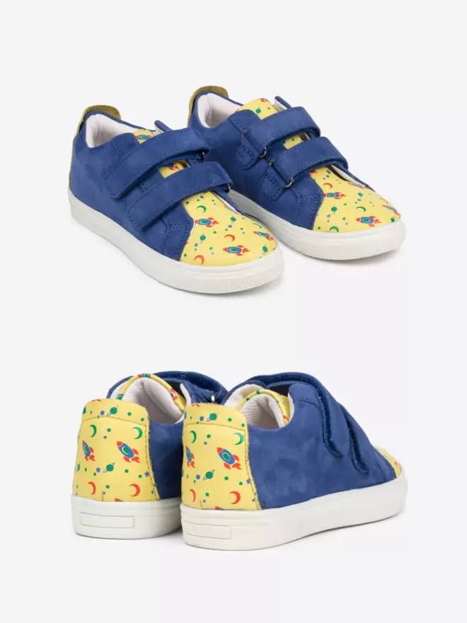 Pip and Henry blue and h=yellow space print sneaker