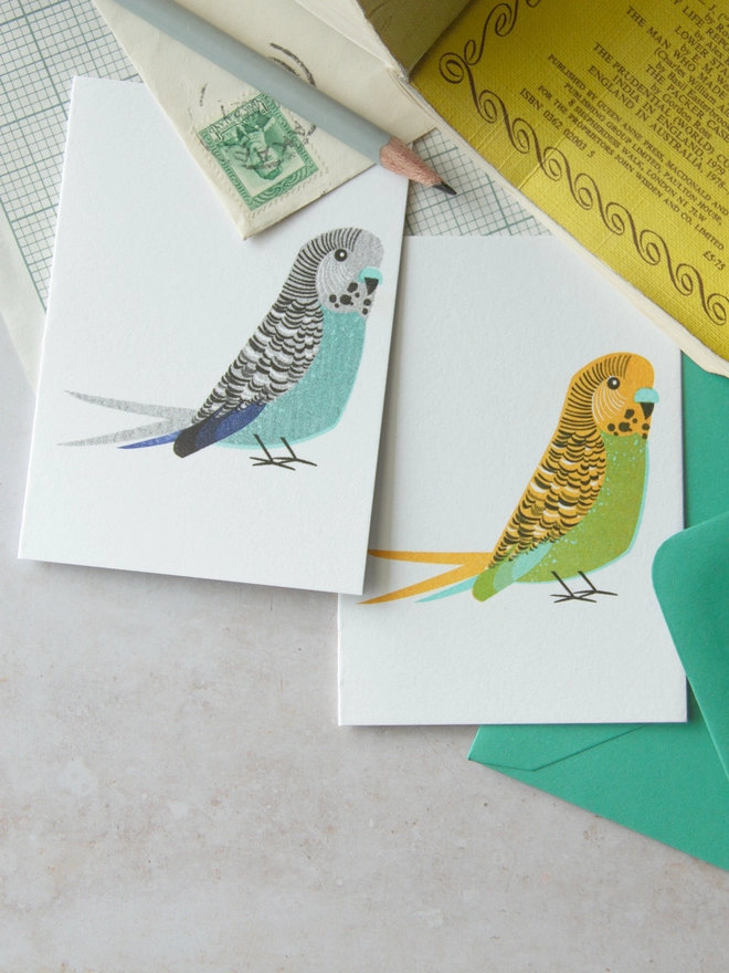 Green Budgie Mini Pet Card