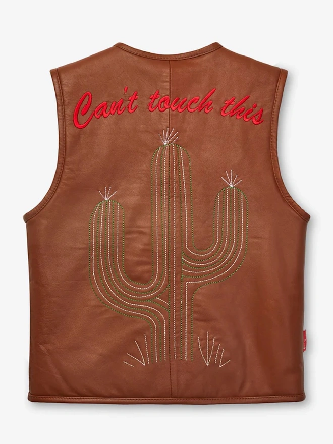 'Can’t Touch This' Cactus Vest Tan Nappa Leather