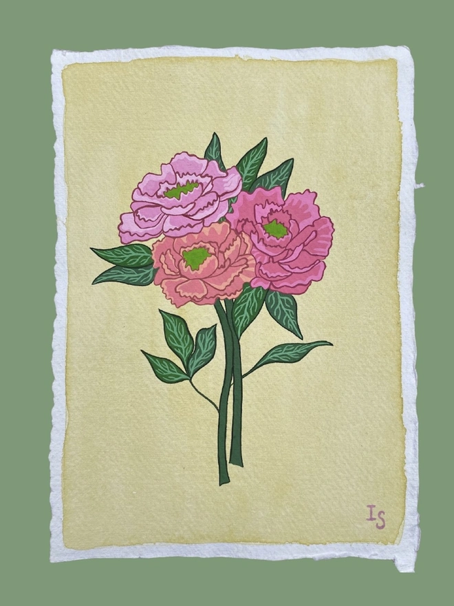 Full Bloom Peonies Painting