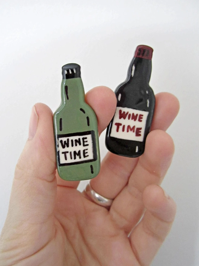 Boozy Ceramic Miniature Bottle Badges