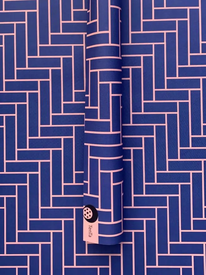 Geometric Herringbone Pattern Wrapping Paper, on a pattern background. 