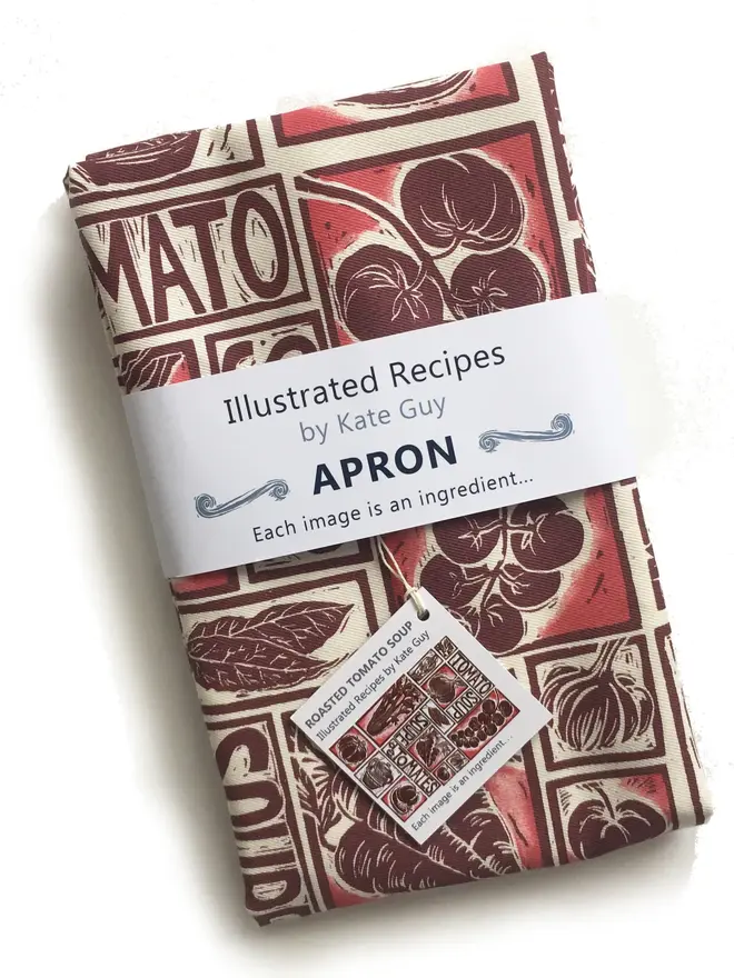 Tomato Soup Illustrated Recipe Organic Cotton Apron