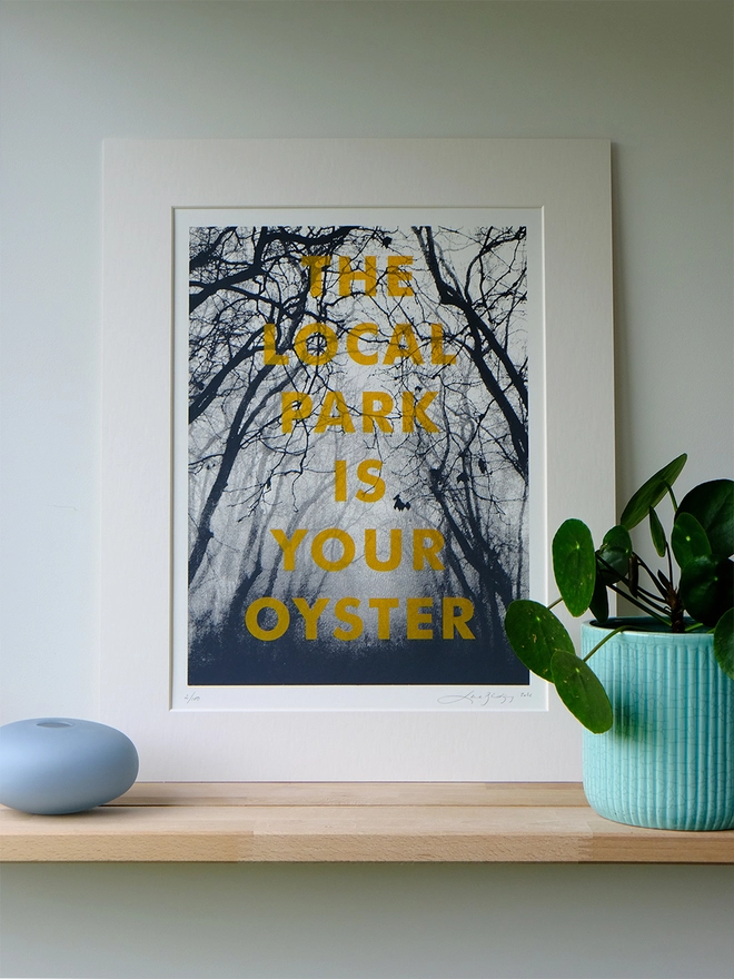 'The Local Park is Your Oyster' Gold Screenprint