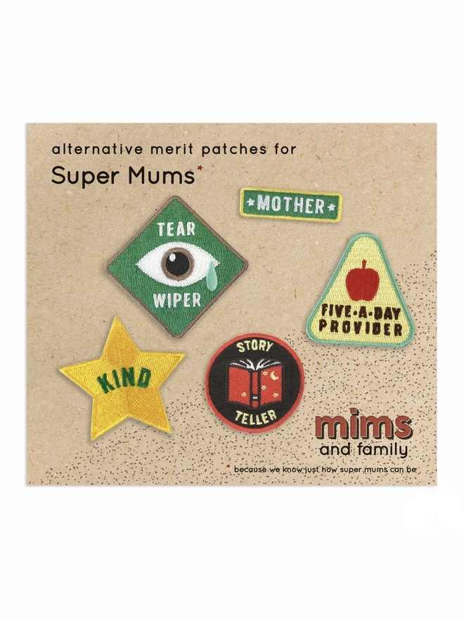 Embroidered Merit Patch Set Iron On Mum Mims & Family