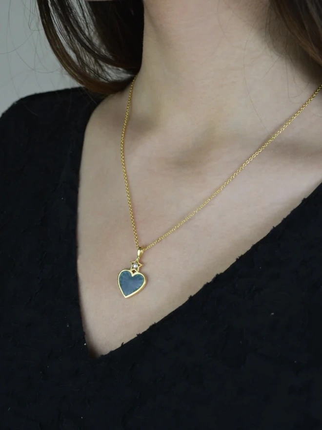 Amy Necklace in Turquoise Enamel