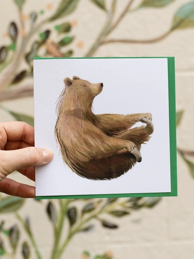 Yoga Bear Greetings Card