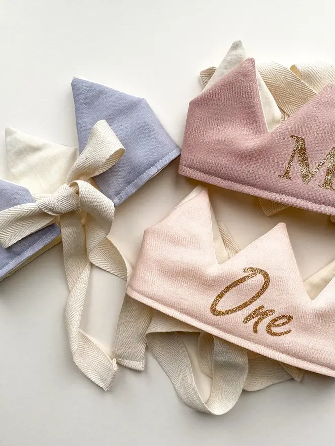 Personalised Adjustable Linen Fabric Crown