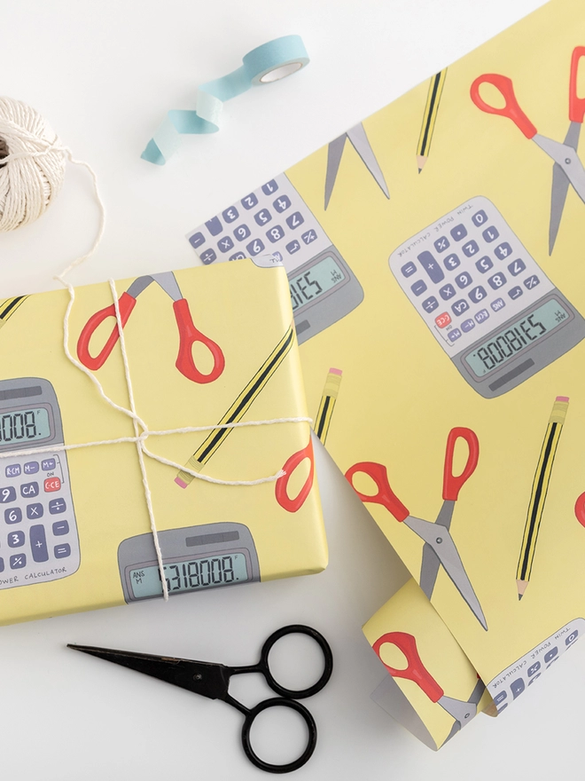 Boobies calculator giftwrap 