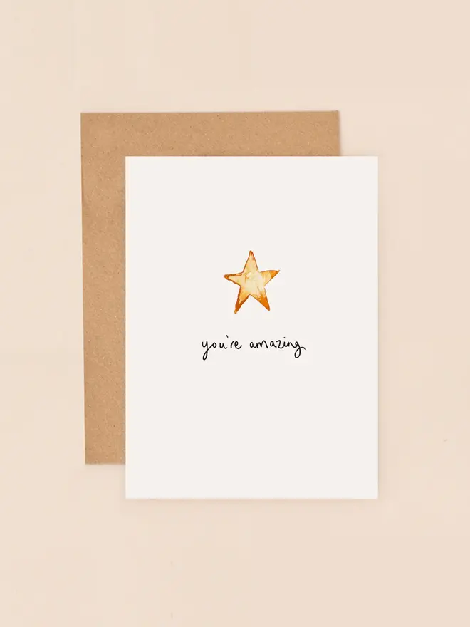 gold star you're amazing greeting card