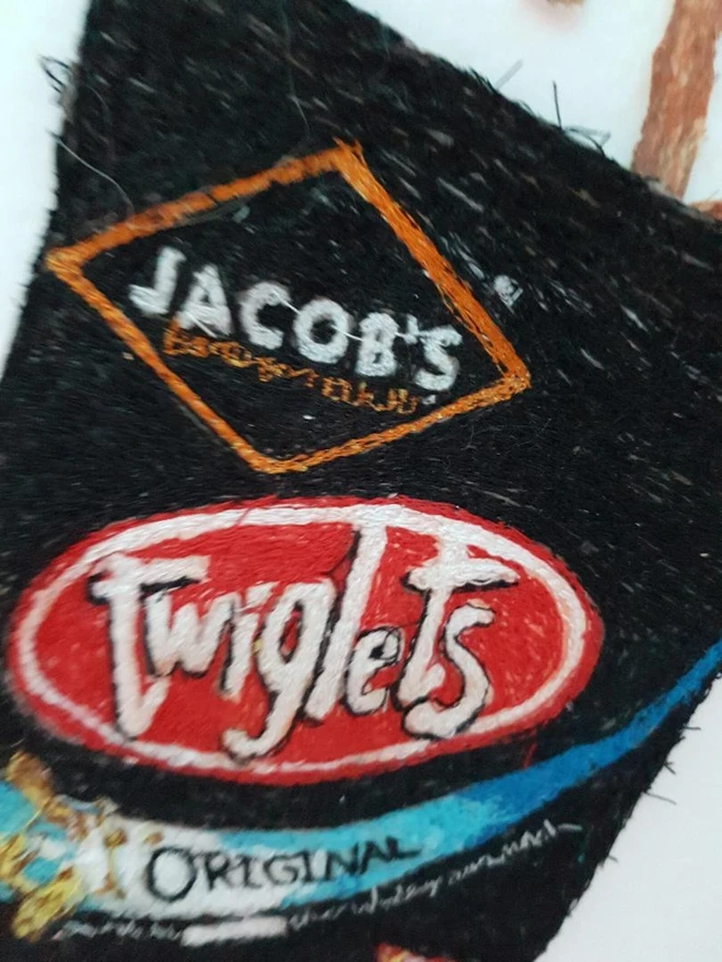 Twiglets Packet Embroidery Wall Art