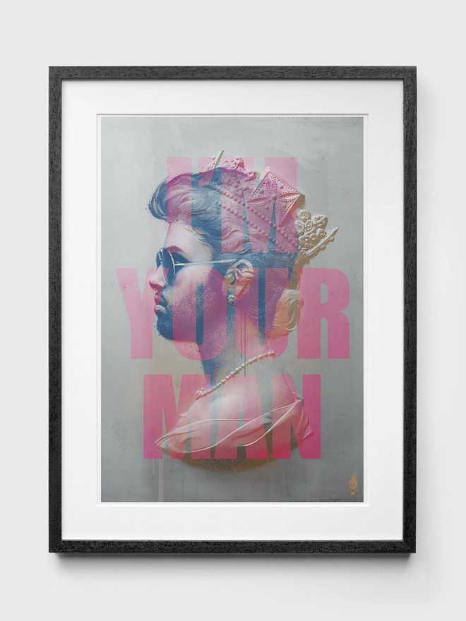 George Michael I'm Your Man Art Print - Black Frame