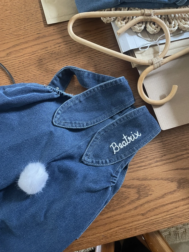 denim dungarees bunny Easter 