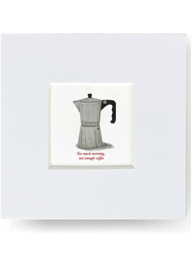 coffee maker print red font