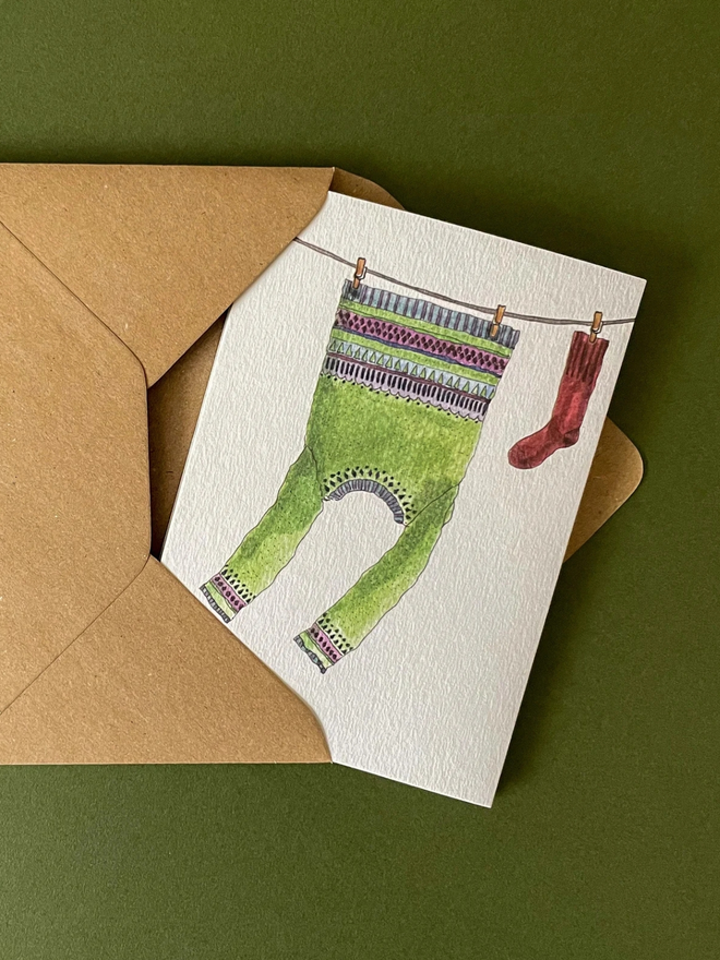 Washing Line Concertina Card