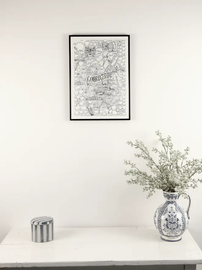 Cambridgeshire Poster Wall Art Print A3