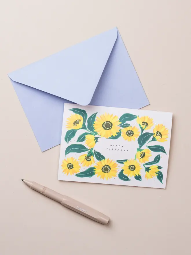 'Happy Birthday' Sunflower Greeting Card