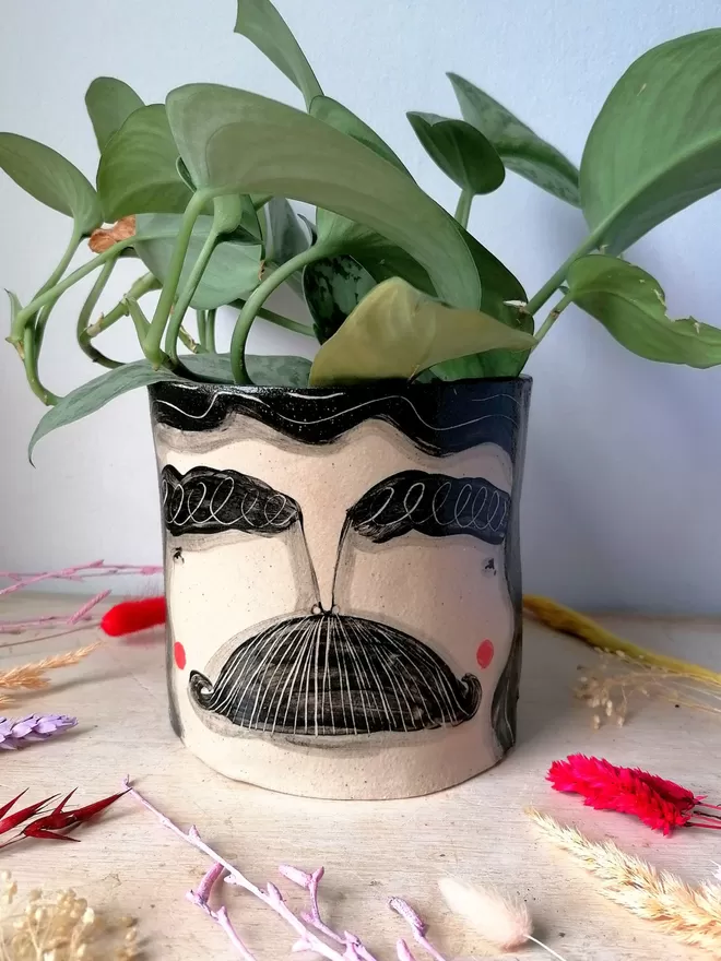 Hector ceramic unique hand painted large plant pot