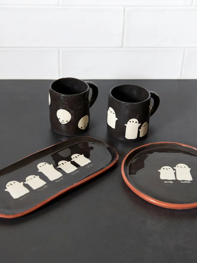 Ceramic Ghost Platter (Club Holly & Co)