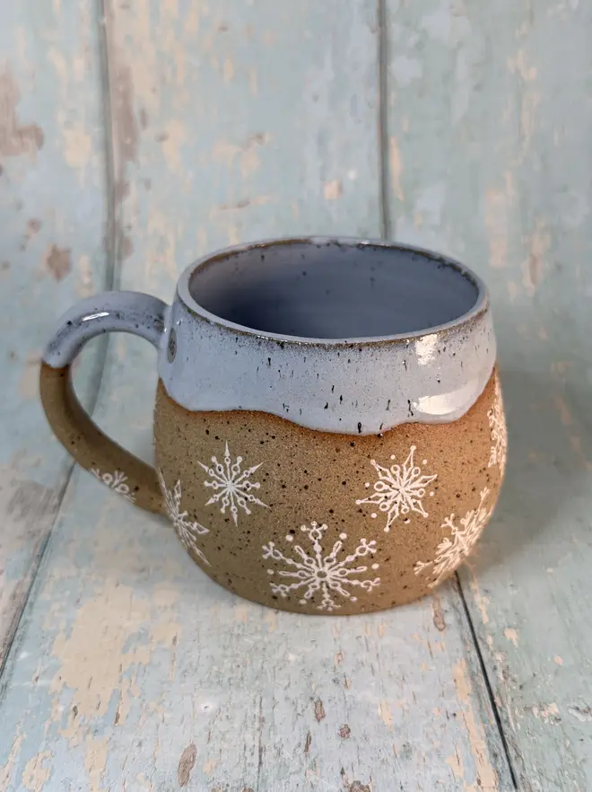 Blue Christmas Snowflake Mug