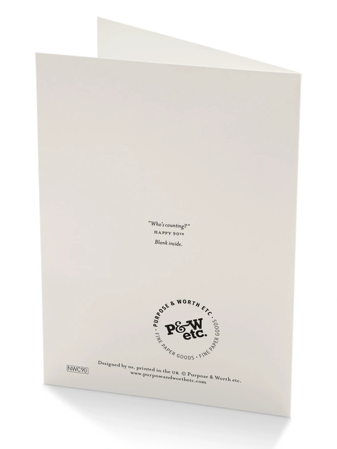 90th Birthday Candle Tally Card Back